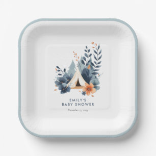 A Little Camper Forest Baby Shower Paper Plate