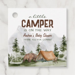 A little Camper is on the Way Baby Boy Shower Favour Tags