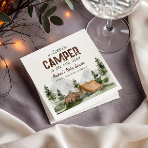 A little Camper is on the Way Baby Boy Shower Napkin