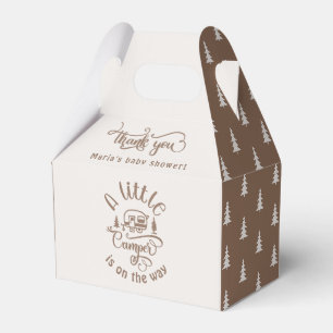 A little Camper minimalist baby showor brown Favour Box