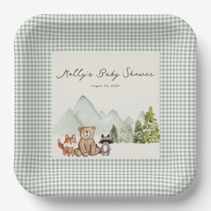 A Little Camper Woodland Baby Shower Paper Plate