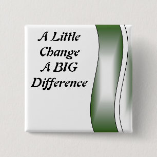 A Little Change A Big Difference 15 Cm Square Badge