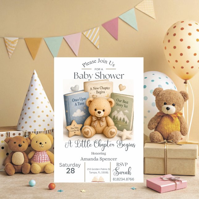 A Little Chapter Begins | Baby Shower Invitation  (A New Chapter Begins Baby Shower Invitation)