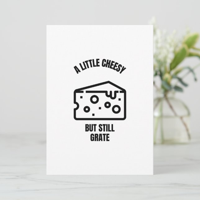 A little cheesy funny cheese pun jokes save the date (Standing Front)