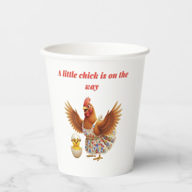 A little chick is on the way  paper cups (Front)