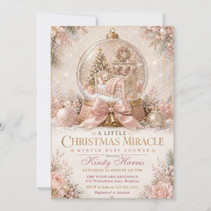 A Little Christmas Miracle Winter Baby Shower Invitation