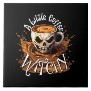 A Little Coffee Witchy Tile