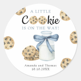 A Little Cookie is on the way Baby shower Classic Round Sticker