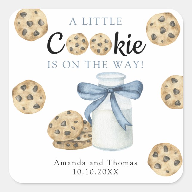 A Little Cookie is on the way Baby shower Square Sticker (Front)