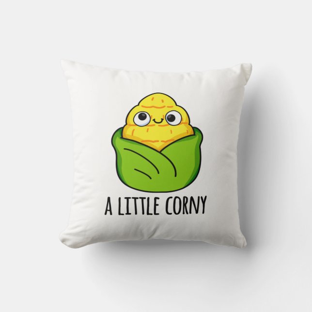 A Little Corny Funny Baby Corn Pun  Cushion (Front)