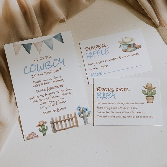 A Little Cow Boy Rodeo Brown West Baby Shower  Invitation (Creator Uploaded)