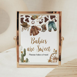 A Little Cowboy Baby Shower Babies are Sweet Poster