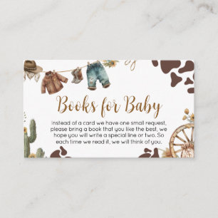 A Little Cowboy Baby Shower Books for Baby Enclosure Card