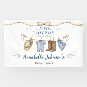 A Little Cowboy Baby Shower Boy Banner
