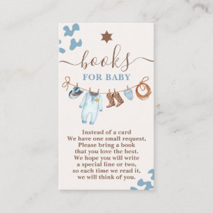 A little Cowboy Baby Shower Boy Books for Baby Enclosure Card