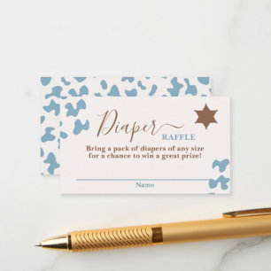 A little Cowboy Baby shower Boy Diaper Raffle Card