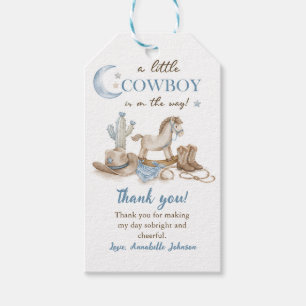A Little Cowboy Baby Shower Boy Gift Tags
