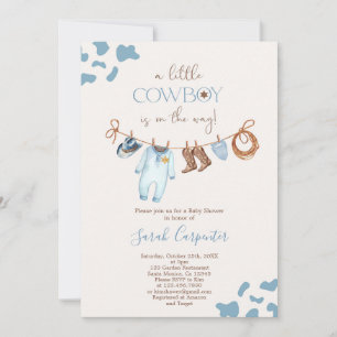 A Little Cowboy Baby Shower Boy Invitation