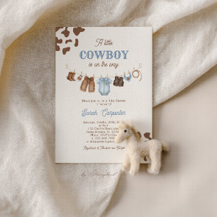 A Little Cowboy Baby Shower Boy Invitation