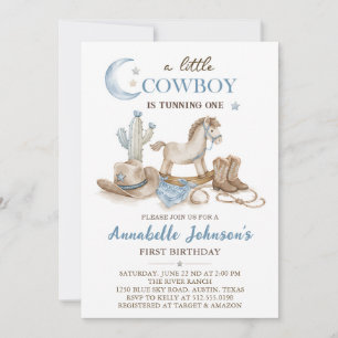 A Little Cowboy Baby Shower Boy Invitation