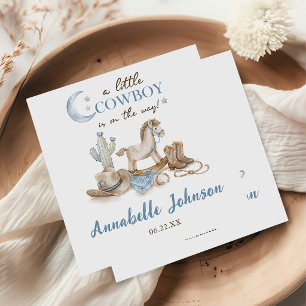 A Little Cowboy Baby Shower Boy Napkin