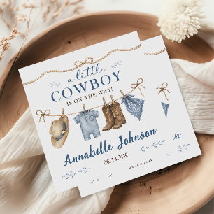 A Little Cowboy Baby Shower Boy Napkin