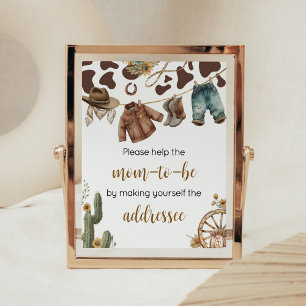A Little Cowboy Baby Shower Envelope Station Poster