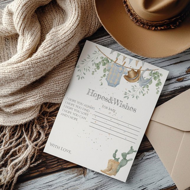 A Little Cowboy Baby Shower Game  Enclosure Card (Creator Uploaded)