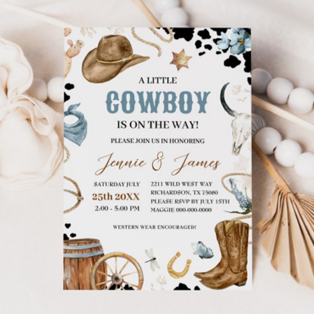 A Little Cowboy Baby Shower Invitation (Creator Uploaded)