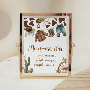 A Little Cowboy Baby Shower Mum Osa Bar Poster