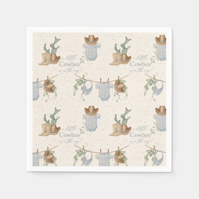 A Little Cowboy Baby Shower  Napkin (Front)