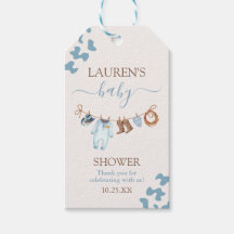 A little Cowboy Blue Baby Shower Boy Gift Tag