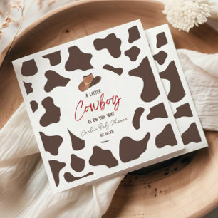 A Little Cowboy Cow Boy Rodeo Western Baby Shower Napkin