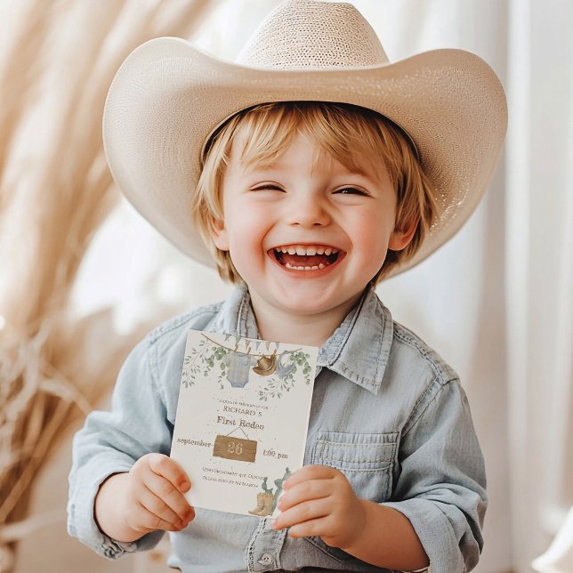 A Little Cowboy First Birthday Invitation (Creator Uploaded)