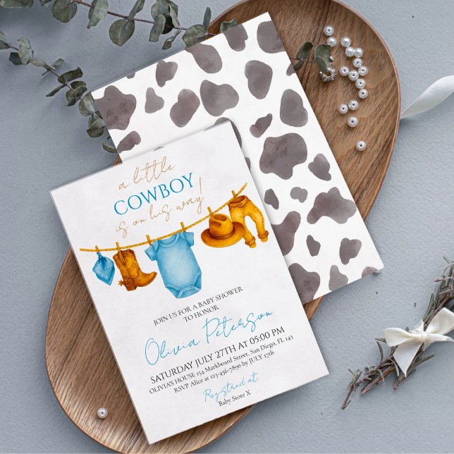 A Little Cowboy Is On His Way Invitation Blue (A Little Cowboy Is On His Way Invitation Blue
)