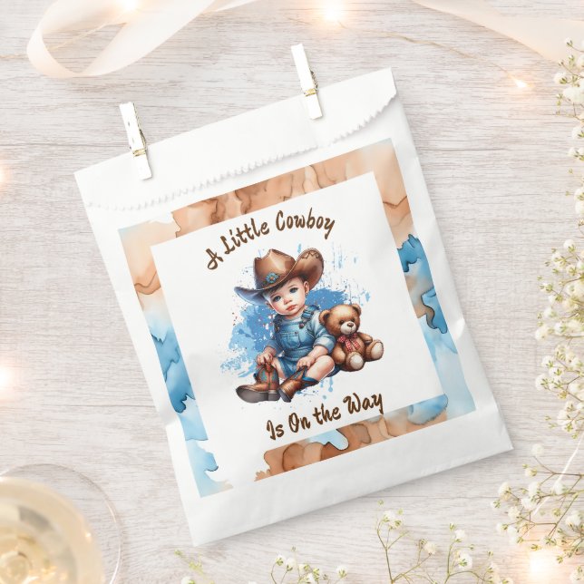 A Little Cowboy is on the Way | Baby Shower Favour Bags (Clipped)