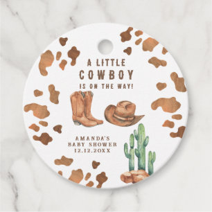 A Little Cowboy is on the way Baby Shower  Favour Tags