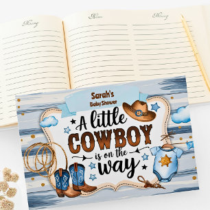 A Little Cowboy is on the Way Baby Shower  Guest Book