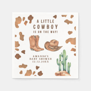 A Little Cowboy is on the way Baby Shower  Napkin