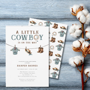 A Little Cowboy is on the Way Boy Baby Shower Invitation