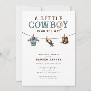 A Little Cowboy is on the Way Boy Baby Shower Invitation