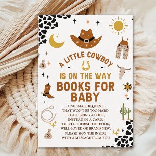 A Little Cowboy Is on The Way Cute Baby Shower Enclosure Card