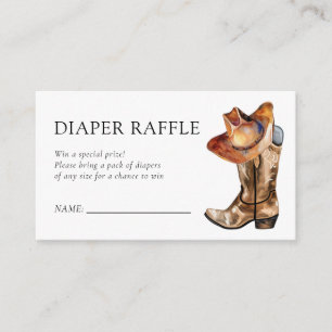 A Little Cowboy Western Baby Shower Diaper Raffle Enclosure Card