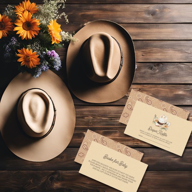 A Little Cowboy Western Baby Shower  Enclosure Card (Creator Uploaded)