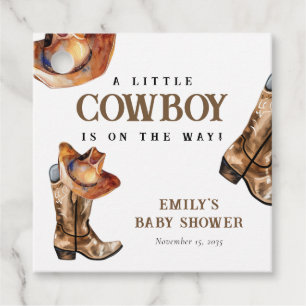 A Little Cowboy Western Baby Shower Favour Tags