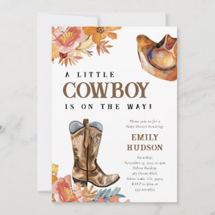 A Little Cowboy Western Baby Shower Invitation