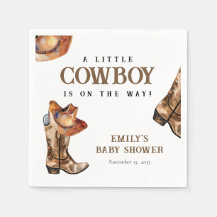 A Little Cowboy Western Baby Shower Napkin