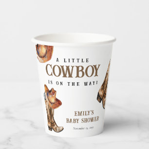 A Little Cowboy Western Baby Shower Paper Cups