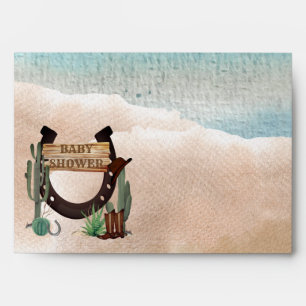 A Little Cowboy Western Boy Baby Shower  Envelope