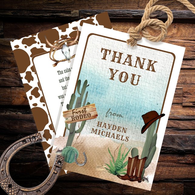 A Little Cowboy Western Boy Baby Shower  Thank You (Creator Uploaded)